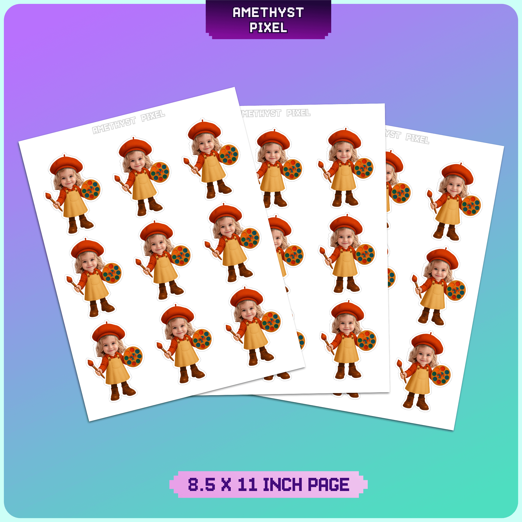 Artist Custom Face Cupcake Toppers