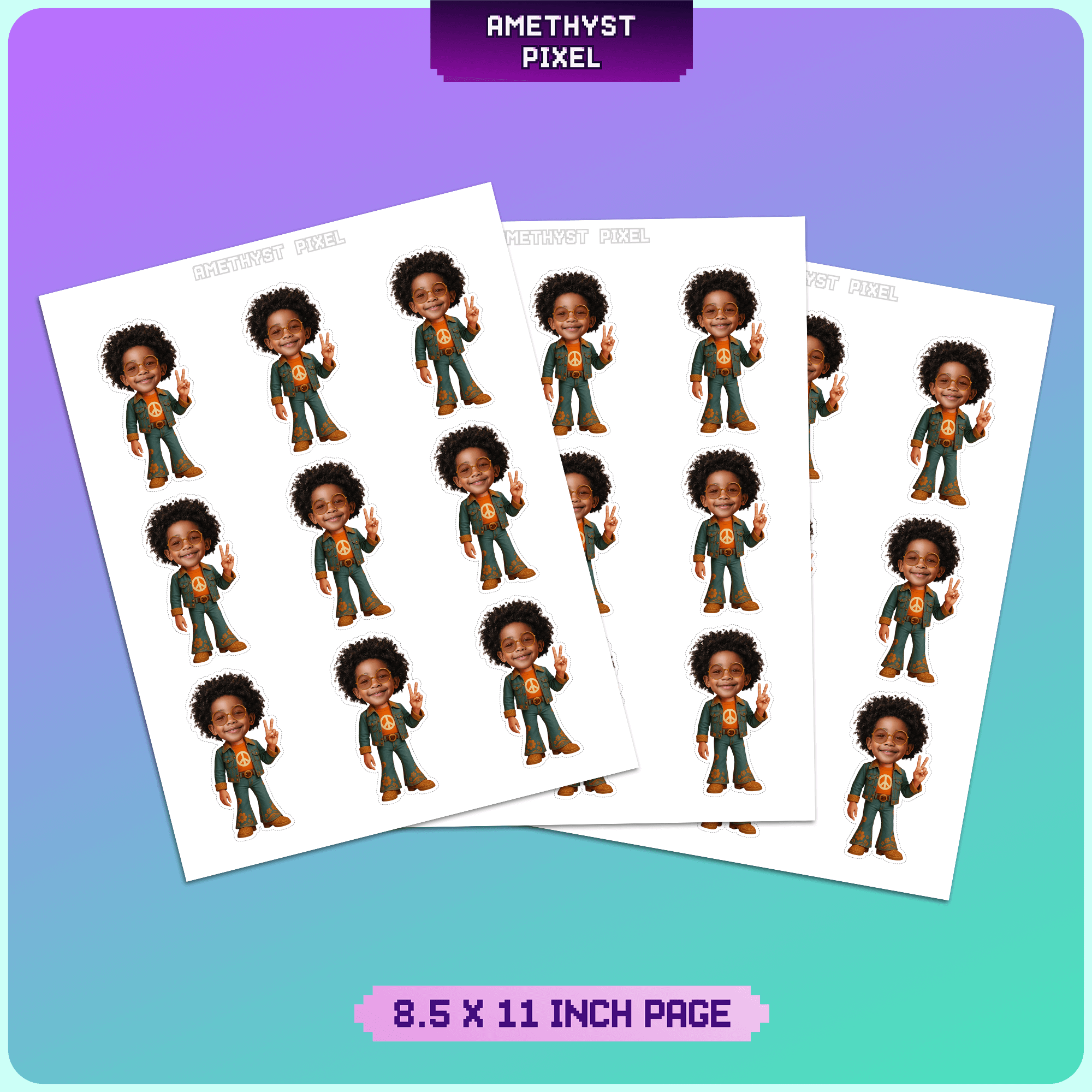 70s Groovy Party Custom Face Cupcake Toppers
