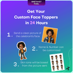 70s Groovy Party Custom Face Cupcake Toppers