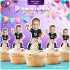 Dallas Football Cupcake Toppers - Personalized for Game Day
