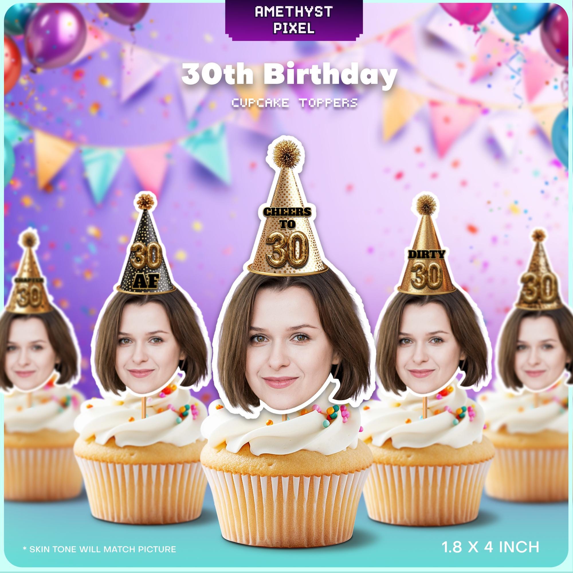 30th Birthday Cupcake Toppers
