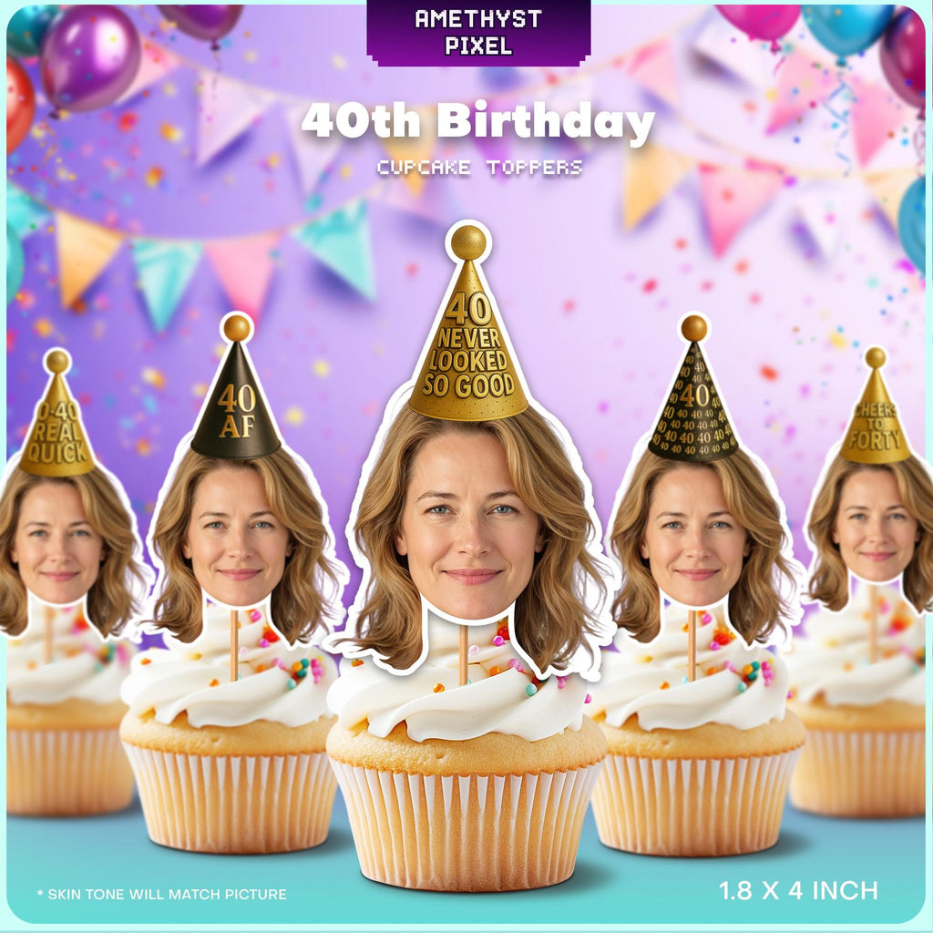 40th Birthday Cupcake Toppers