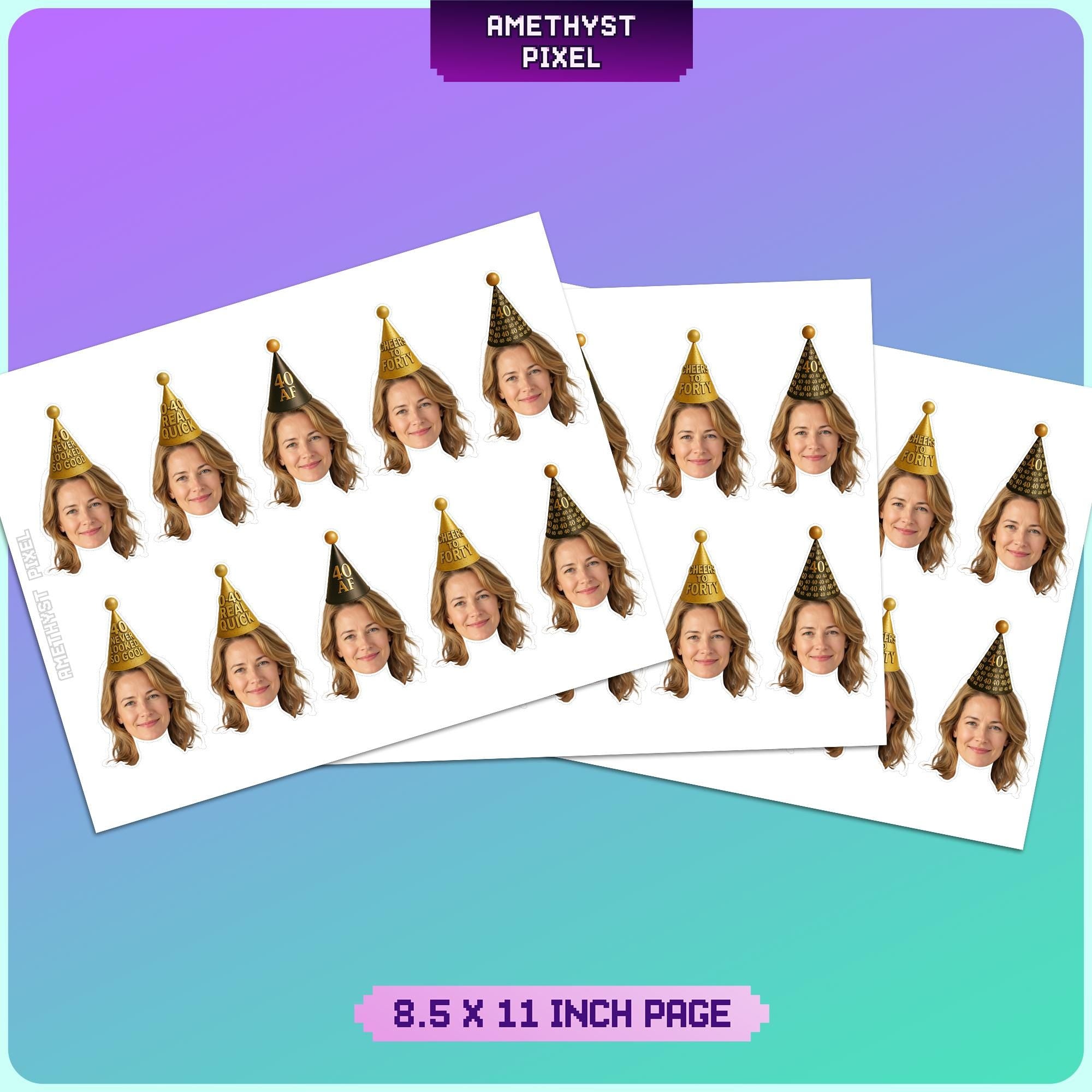 40th Birthday Cupcake Toppers